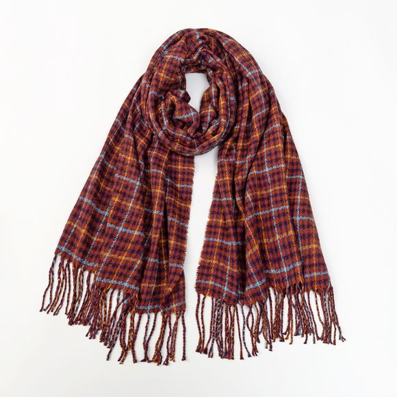 Men's And Women's Cashmere Plaid Tassel Scarf - Image 6