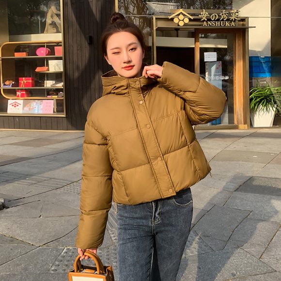 Women's Simple Casual Hooded Short Down Jacket - Image 3