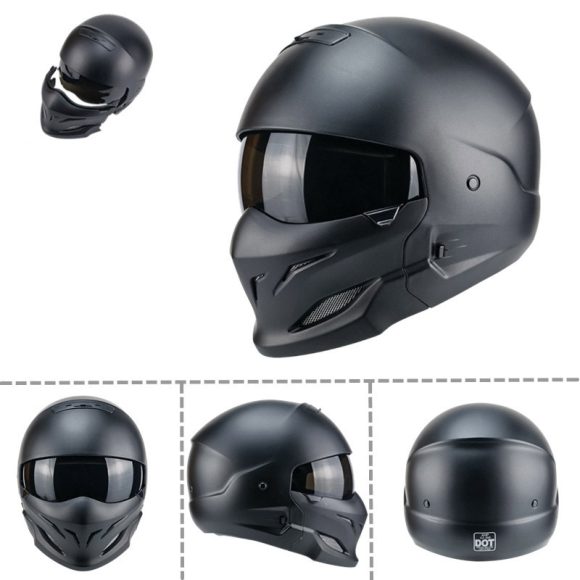 Black Scorpion Helmet Vintage Combo Helmet Half Helm - Image 4