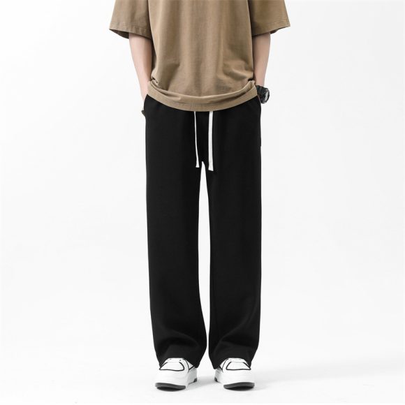 Drawstring Ankle-tied Loose Straight Sweatpants - Image 5