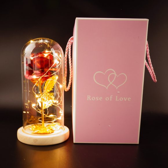 Preserved Flower Glass Cover Gold Foil Rose Flower Mothers Day Valentines Day Birthday Gift Gift Decoration Cross-Border Amazon - Image 10