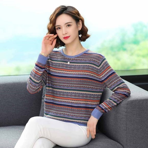 Striped Sweater Thin Bottoming Shirt
