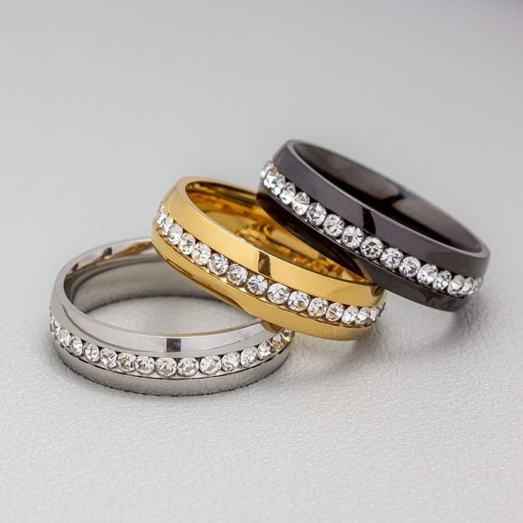 Personalized Fashion Single Row Diamond Ring Stainless Steel - Image 9