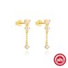 Sterling Silver Horse Eye Rhinestone Pearl Eardrops - Image 8