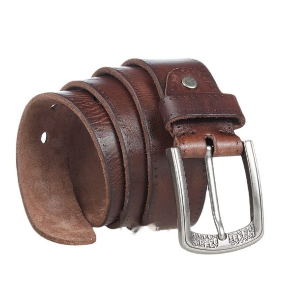 Cowhide Men's Personality Alloy Pin Buckle Trend Belt - Image 2