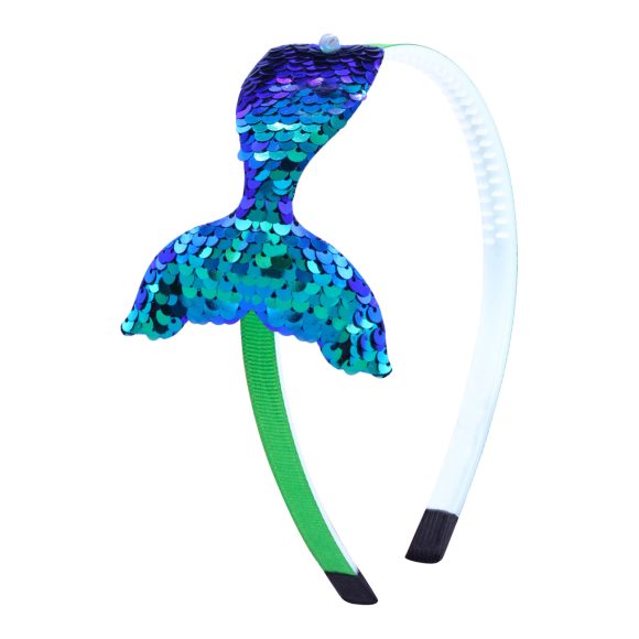 Sequined Hair Accessories Mermaid Tail Flip Fish Scale Pearl Headband Non-slip Manual Hairpin - Image 9