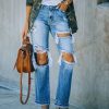 Ripped Foot Burr Fashion Straight Pants - Image 8