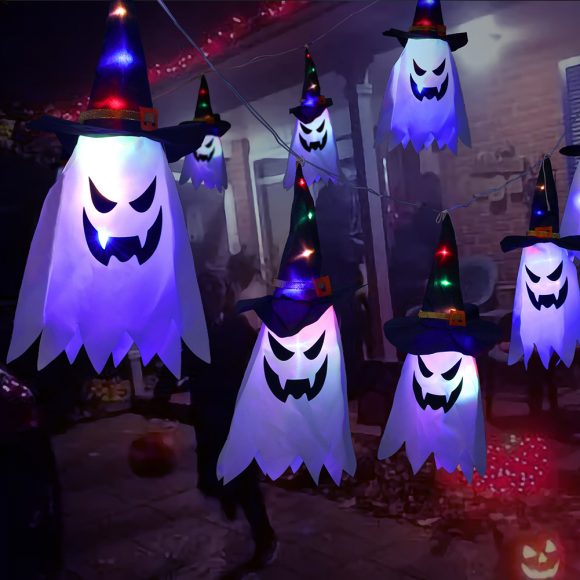 Halloween Holiday Decoration Lanterns Cloth Art Ghost Halloween String Lights - Image 8