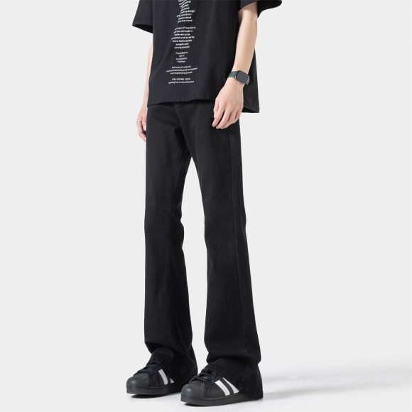 Black Casual Trousers Straight Micro-pull - Image 8