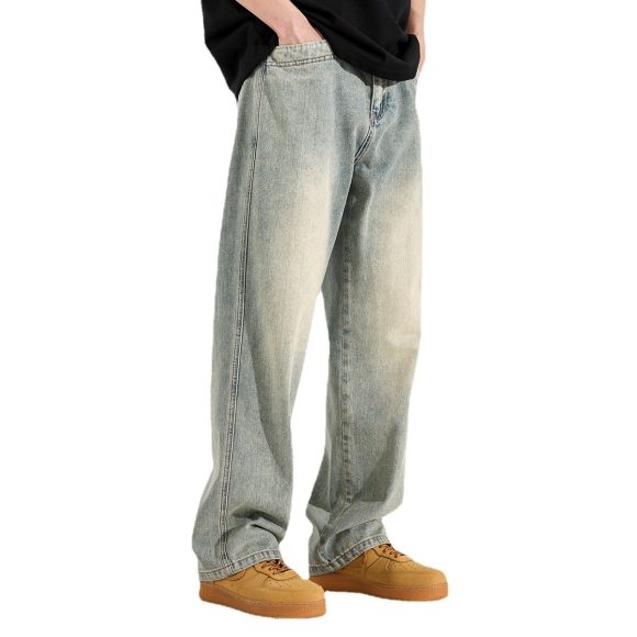Yellow Mud Dyed Straight Jeans For Men - Image 4