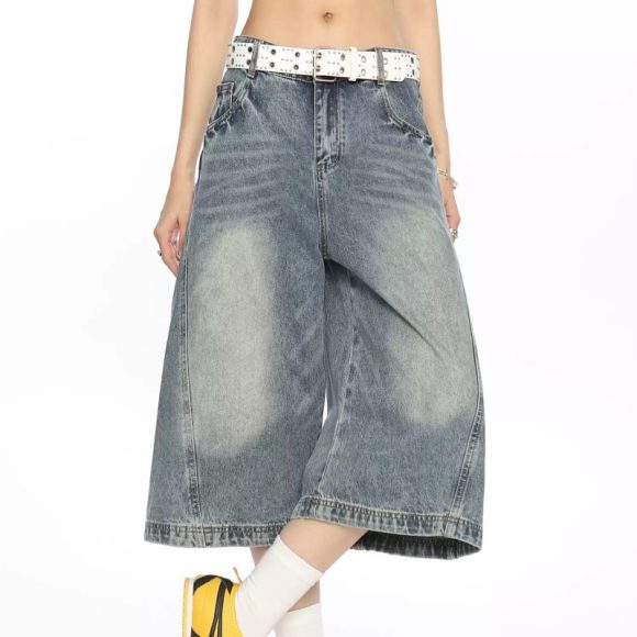 Do The Old Cowboy Cropped Pants Summer Loose Straight Casual Shorts - Image 2