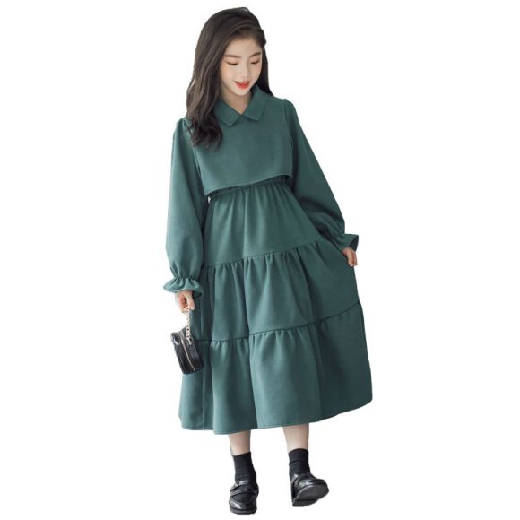 Corduroy Cotton Children's Clothing Trendy Fan Thick Warm Skirt - Image 3
