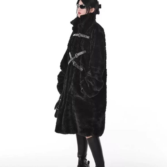 Dark Style Imitation Fur Plush Coat Women's Mid-length - Image 4