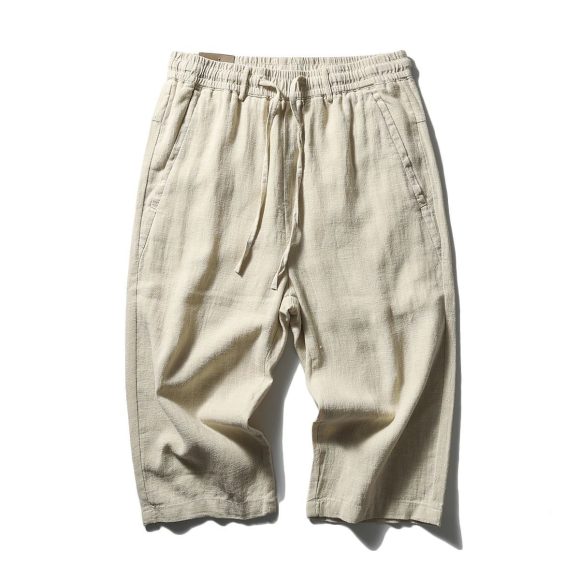 Casual Cool Breathable Cotton Linen Capri Pants - Image 3