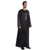 Ethnic Stitching Contrast Color Men's Robe - Image 6
