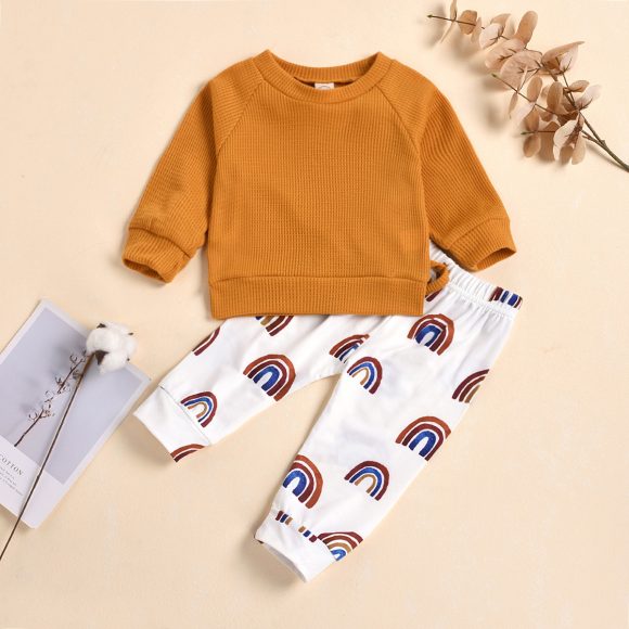 Casual Rainbow Baby Clothes Set - Image 2