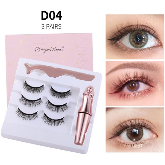 Natural Long Lasting Magnetic Liquid Eyeliner & Magnetic False Eyelashes & Tweezer Set Make up Set - Image 3
