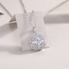 Small Square Bag Luxury Fashion Diamond Pendant Necklace Set With Mosan Diamond Silver Ornaments - Image 3