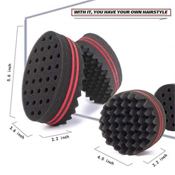 Wave-shaped Sponge Hair Twist Brush Double Sided Multi-holes Side Braid Hair Twist Curl Wave Styling Tools Braiders - Image 3