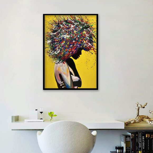 Girl portrait canvas print oil wall art poster - Image 2