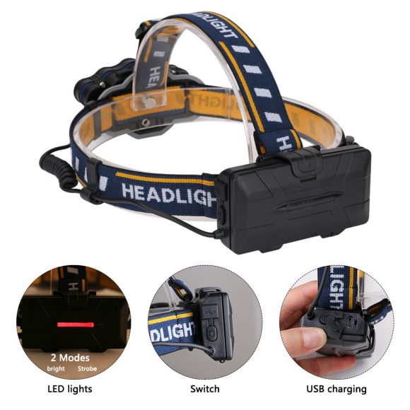 High-power ultra-bright USB charging long-range head-mounted headlights - Image 2
