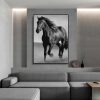 Art Canvas Animal Dark Horse Wall Art Living Room Home Decor - Image 4