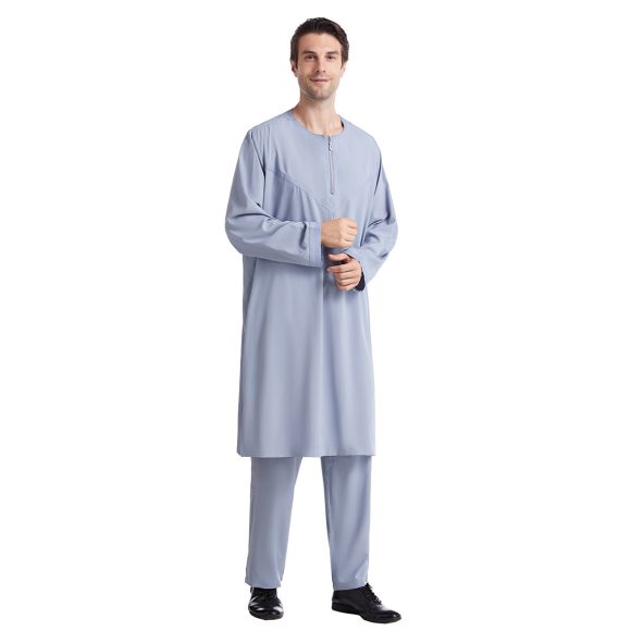 Men's Polyester Embroidered Robe Suit - Image 3