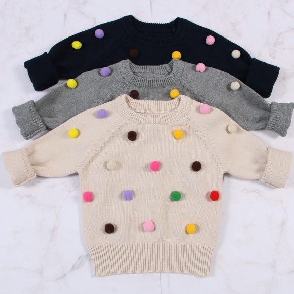 Cardigan Girls Winter Kids Sweater Balls Design Baby Knitted Cardigans Casual Toddler Boys Sweater Woolen Fleece Girls Sweater - Image 10