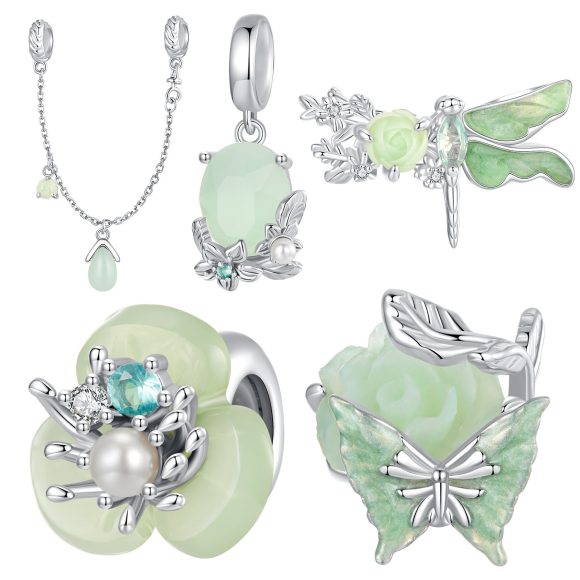 Green Flowers And Insects Series Bracelet String Beads Accessories - Image 2