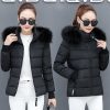 Thicken Big Fur Collar Plus Size Fat Sister Cotton-padded Coat - Image 4