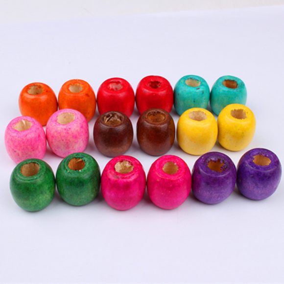 Vintage printed wooden beads - Image 2