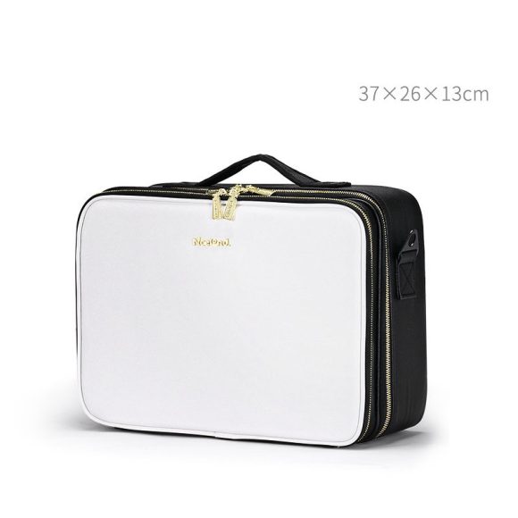 Large Capacity Leather Cosmetic Bag Portable Makeup Artist Makeup Storage Bag - Image 8