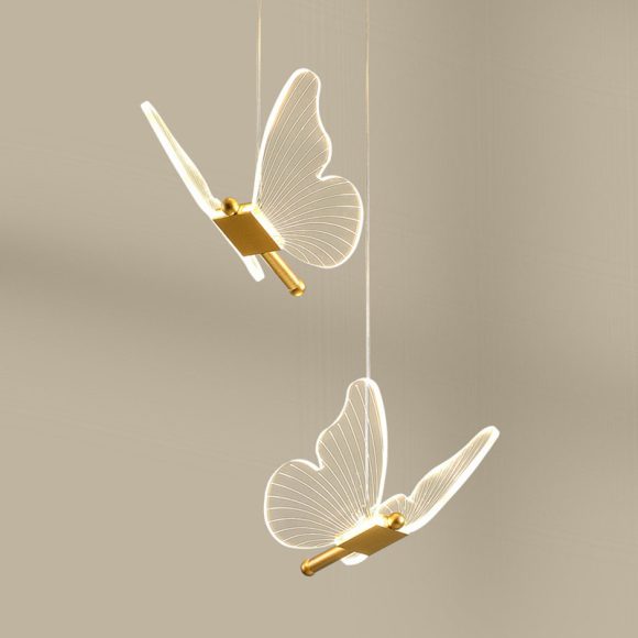 Long Line Modern Minimalist Bedroom Butterfly Bedside Chandelier Lamp - Image 7