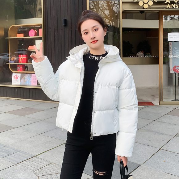 Women's Simple Casual Hooded Short Down Jacket - Image 6