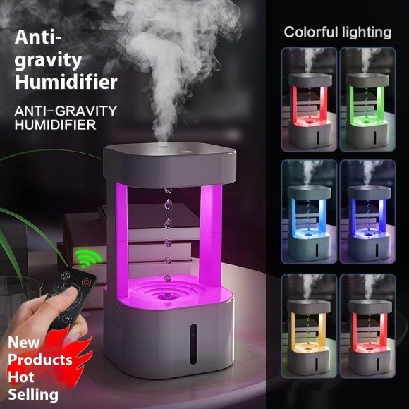 Creative Anti-gravity Water Drop Humidifier Air Conditioning Mist Spray Household Quiet Bedroom Office With 580ML Water Tank - Image 3