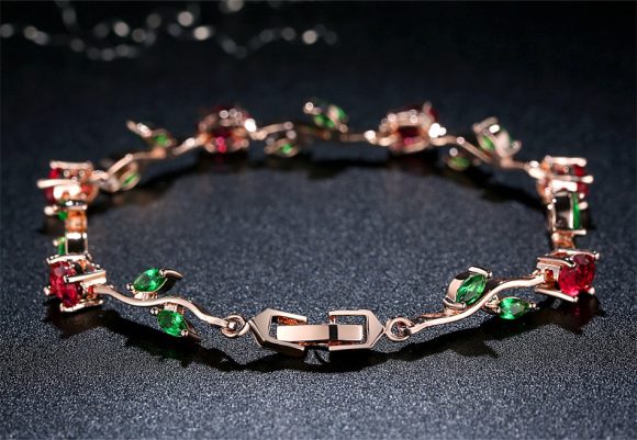 Plated crystal ladies bracelet - Image 4