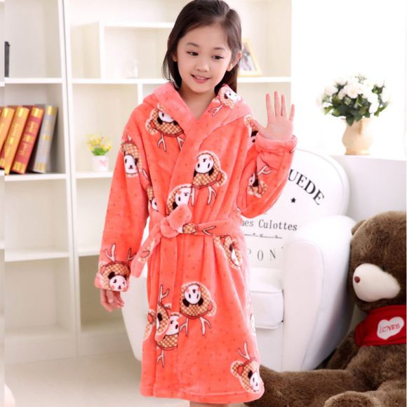 Plus velvet long sleeve children bathrobe - Image 2