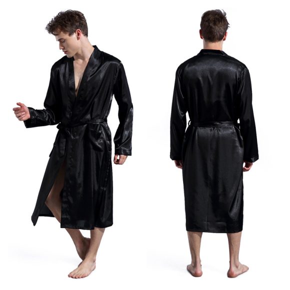 Men's Fashion Solid Color Robe Thin - Image 2