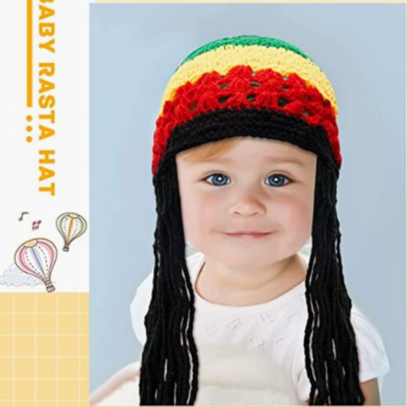 Halloween Jamaica Reggae Children Woolen Cap Handmade Knitted Rainbow Striped Festival Funny Wear - Image 4
