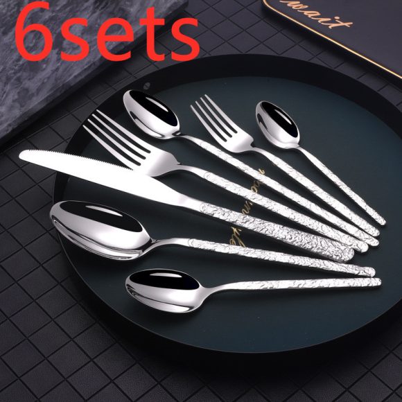 Embossed Textured Handle Steak Cutlery Western Cutlery - Image 3