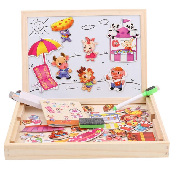 Farm Mania Animal Joypin Double-sided Drawing Board Three-dimensional Magnetic Puzzle - Image 2