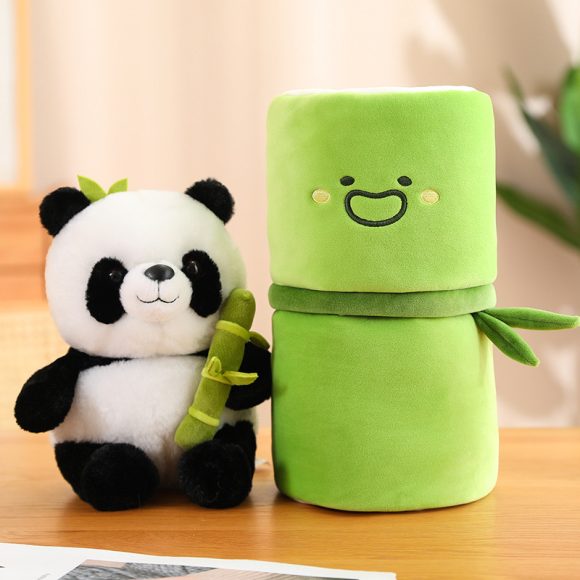 Simulated Bamboo Tube Flower Panda Pillow - Image 8
