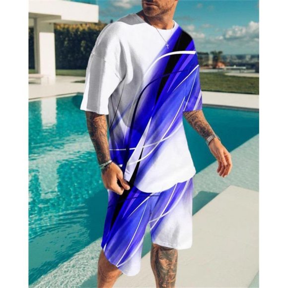 Short Sleeve Foreign Trade Men Leisure Set Suit - Image 2