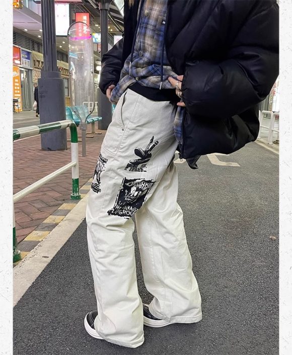 Hip Hop Print Jeans Men's Spring - Image 2