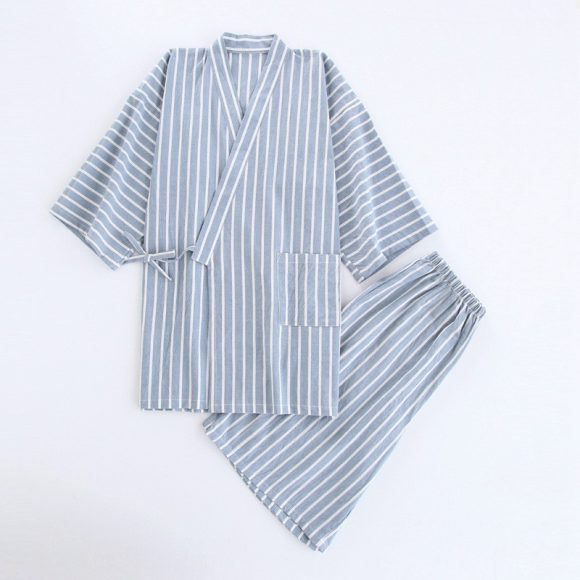 Washed Cotton Thin Striped Pajamas - Image 6