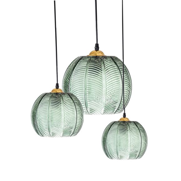 Green Tree Leaf Pattern Glass Chandelier Dining Room Light - Image 6
