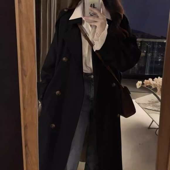 New Spring And Autumn British Style Mid-length Early Autumn Trench Coat For Women - Image 2