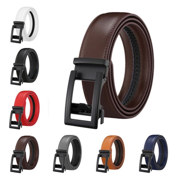Men's Leather Belt Automatic Buckle Two-layer Cowhide Hollow - Image 6
