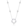 Iris Flower Luxurious Fashion Diamond Pendant Necklace Set With Mosan Diamond Silver Ornaments