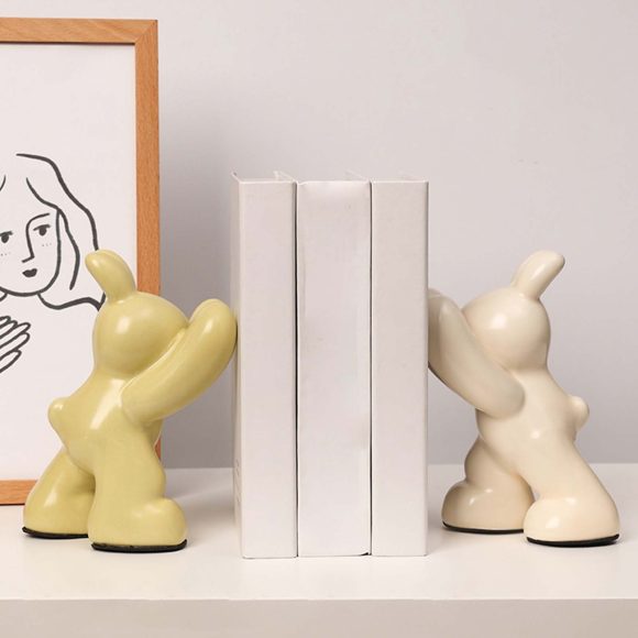 Decorative Ceramic Book Ends Creative Animal Figurine Book Ends Stands Suitable For Hold Cds Dvds Magazines - Image 2